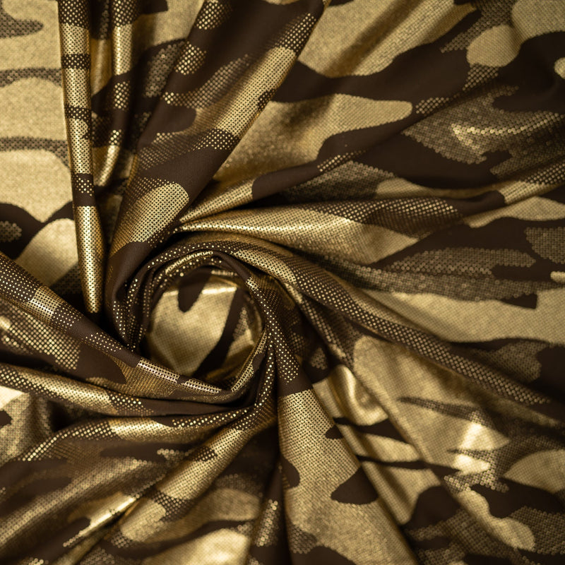 Nugi Foil Printed Spandex Fabric | Blue Moon Fabrics