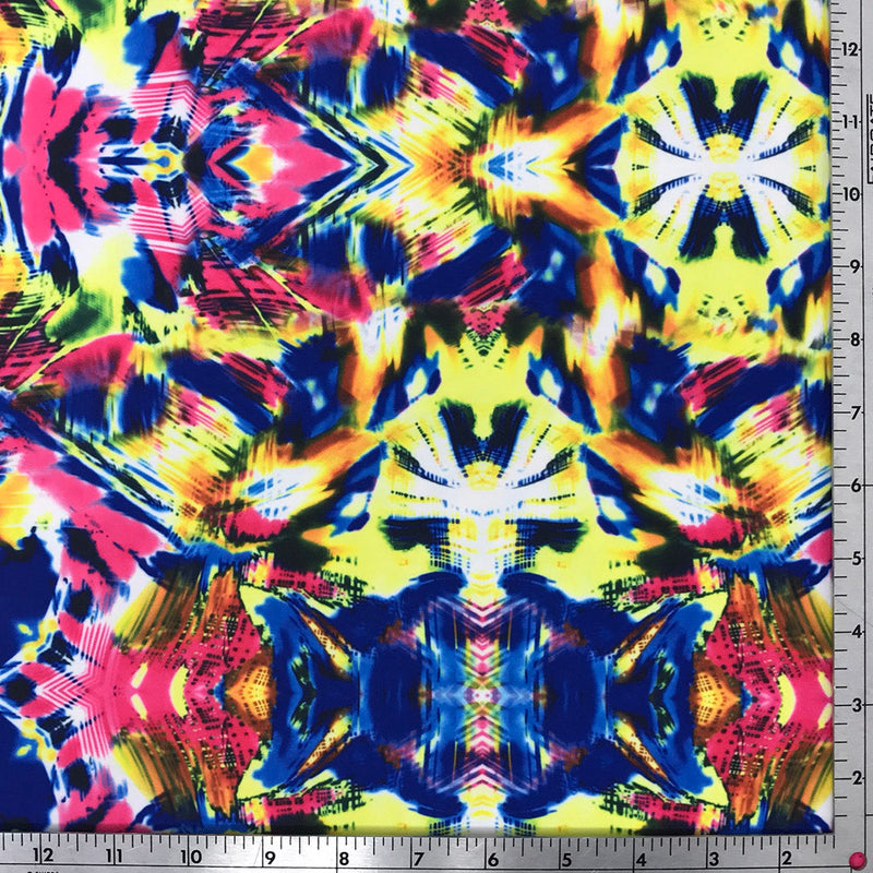 Primary Kaleidoscope Printed Spandex | Blue Moon Fabrics