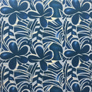 Blue & Cornflower Plumeria Flower Polyester Fabric