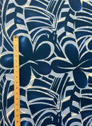 First measurement for Plumeria Flower Polyester Fabric