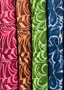 Swatches of Plumeria Flower Polyester Fabric