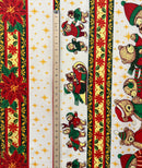 2nd measurement of Poinsettia Bears Polyester Fabric