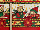 Third measurement of Poinsettia Bears Polyester Fabric