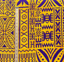 Purple & Gold Polynesian Motif Barkcloth Fabric