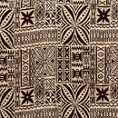 Tan Polynesian Motif Barkcloth Fabric