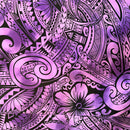 Purple Pua Tatau Peachskin Fabric