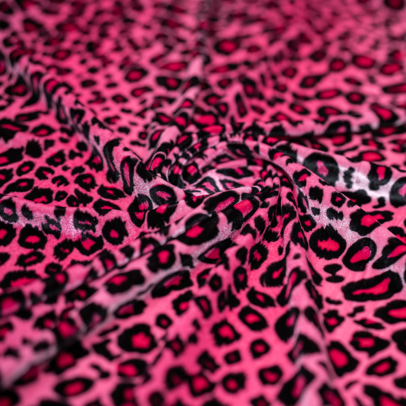 Pug Leopard Primo Stretch Velvet Fabric | Blue Moon Fabrics