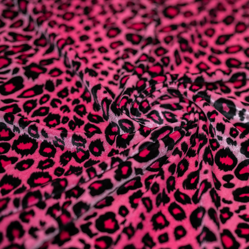 Pug Leopard Primo Stretch Velvet Fabric | Blue Moon Fabrics