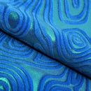 Sonic Swirl Embossed Foiled on Stretch Velvet Fabric | Blue Moon Fabrics