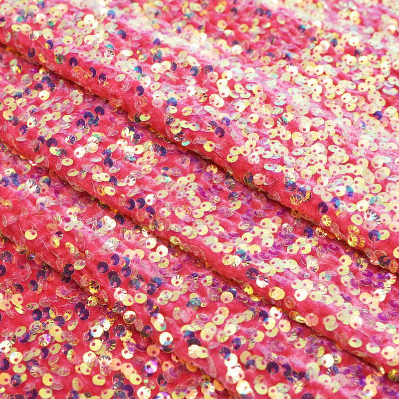 Sanibel Seashell Stretch Velvet Sequin Fabric | Blue Moon Fabrics