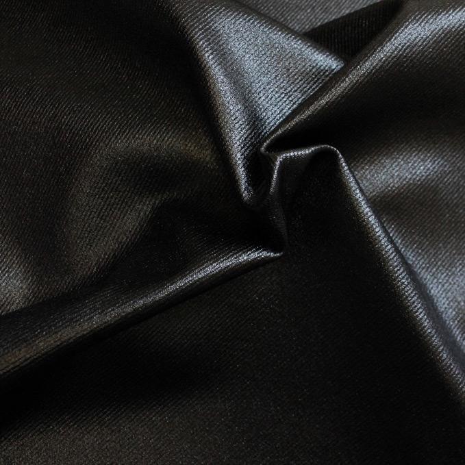 Sleek Foiled Stretch Twill | Blue Moon Fabrics