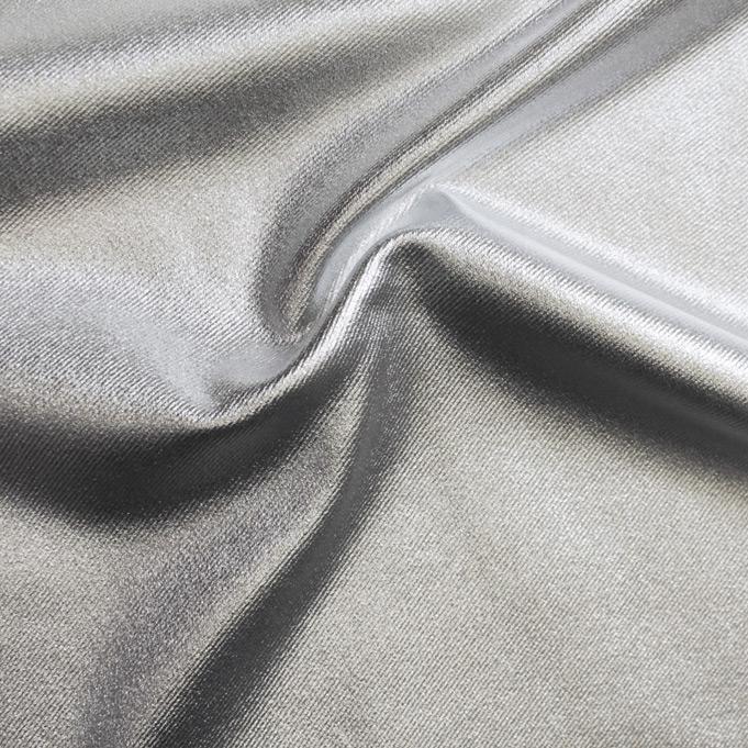 Sleek Foiled Stretch Twill | Blue Moon Fabrics