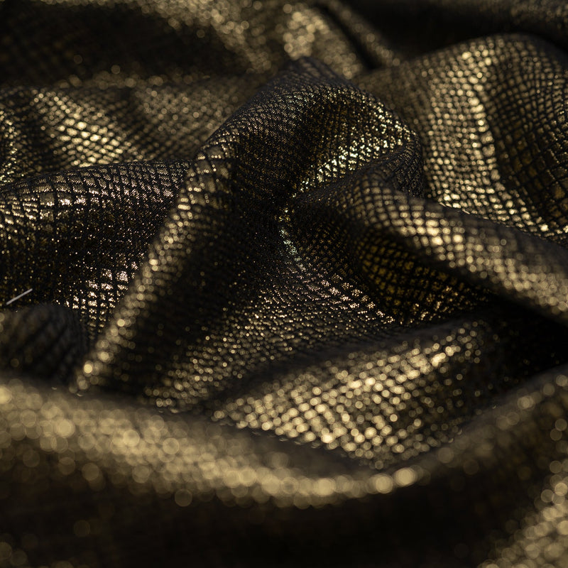 Snake Skin Scales Metallic Brocade Fabric | Blue Moon Fabrics