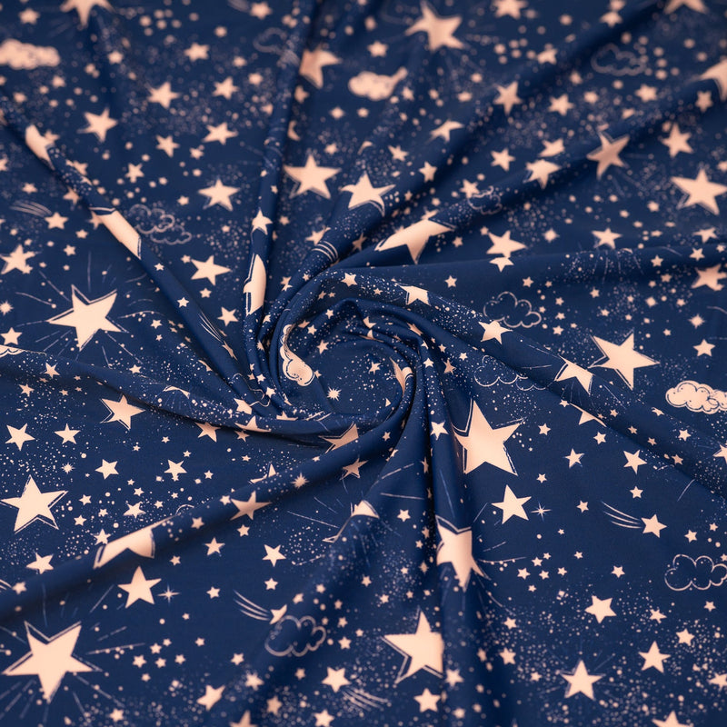 Star Bright Printed Spandex Fabric | Blue Moon Fabrics