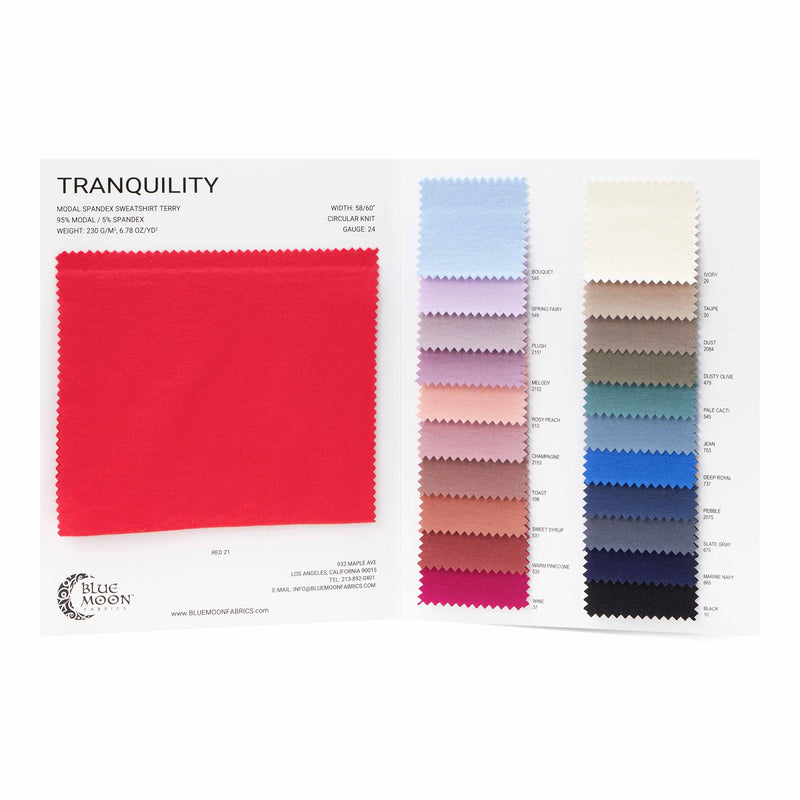 Tranquility Modal Spandex Color Card | Blue Moon Fabrics