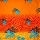 Orange colored Tiare Traditional Tattoo Gradient Cotton Fabric