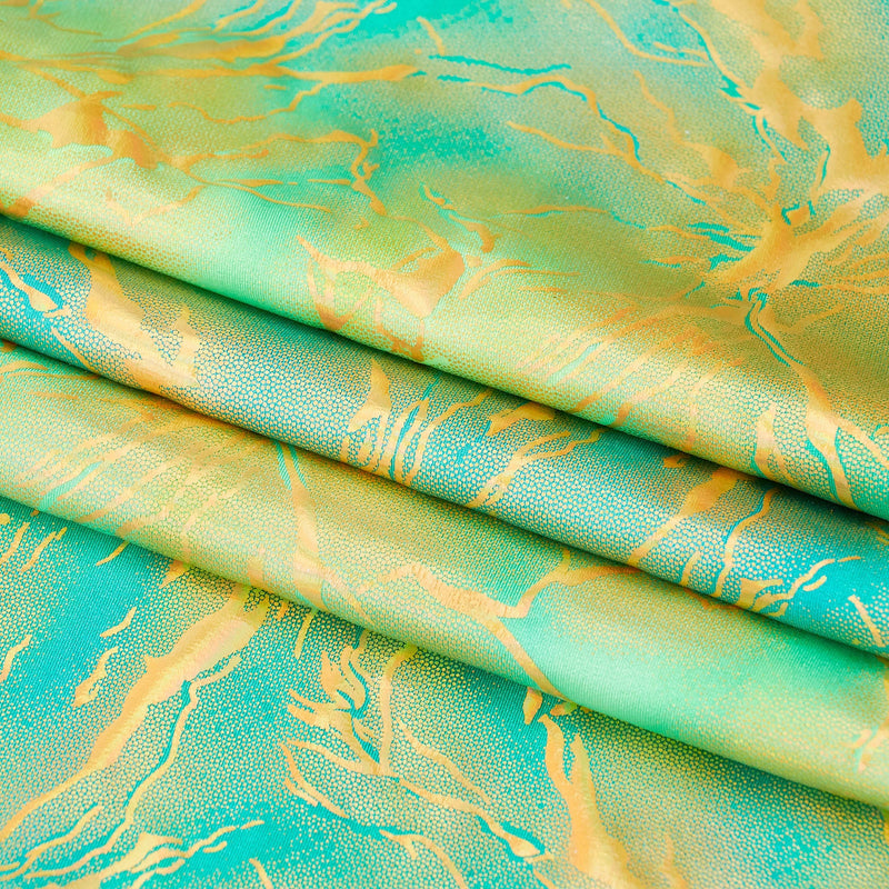 Tie Dye Thunder Hologram Spandex Fabric | Blue Moon Fabrics