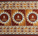 Brown colored Tongan Seal Double Border Cotton Light-Barkcloth Fabric 