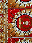 2nd measurement of Tongan Seal Double Border Cotton Light-Barkcloth Fabric 