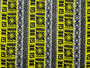 Grey, Yellow, Black Traditional Fiji Cotton Fabric