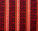 Red, White, Black Traditional Fiji Cotton Fabric