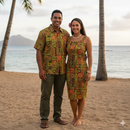 Traditional Polynesian Tapa design Polyester Fabric