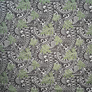 Black & Green Traditional Polynesian Tattoo Philodendron Leaves Chambray (Denim Look)