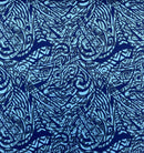 2nd image of royal colored Traditional Polynesian Tattoo Swirl design Cotton Light Barkcloth Fabric