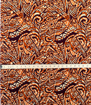 1st measurement of Traditional Polynesian Tattoo Swirl design Cotton Light Barkcloth Fabric