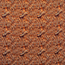 Rust colored Traditional Polynesian Tattoo Swirl design Cotton Light Barkcloth Fabric