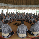 Traditional Tongan Geometric design Peachskin Fabric