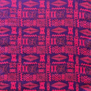 Purple & Bright Pink colored Tribal Tapa Cotton Barkcloth Fabric