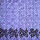 Blue Iris Tropical Floral Border Polyester Fabric