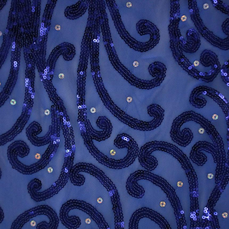 Whirling Motion Stretch Mesh Sequin | Blue Moon Fabrics