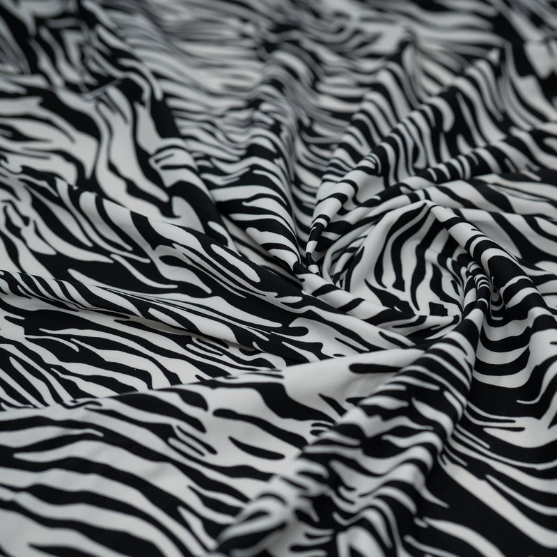 Zebra Nouveau Printed Spandex Fabric | Blue Moon Fabrics