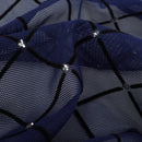 Diamonds Flocked Stretch Mesh Fabric | Blue Moon Fabrics