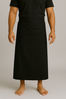 Black 100% polyester 'ie faitaga formal Samoan men's wrap fabric by Islands Fabric.