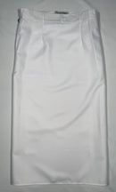White 100% polyester 'ie faitaga formal Samoan men's wrap fabric by Islands Fabric.