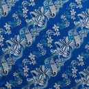 Hibiscus Plumeria Sea Turtle Swirl Design | Polyester Fabric Royal