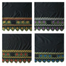 Double Anthurium Embroidered Border Polyester Fabric| Islands Fabric