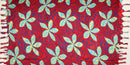 Colorful Tiare Sarong with Fringes Red