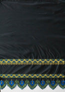 Single Anthurim Embroidered Border Polyester Fabric | Islands Fabric