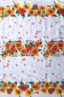 Hibiscus Triple Border | Polyester Fabric Yellow