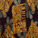 Hibiscus Geometric Floral Design | Rayon Fabric Gray