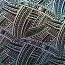 Traditional Polynesian Tattoo Design Foil Fabric | Islands Fabric