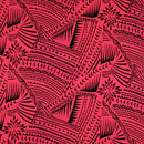 Traditional Polynesian Tattoo w/ Flower Flocking Fabric| Islands Fabric