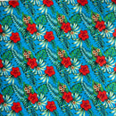 Hibiscus Plumeria Tropical Leaves All Over Design Cotton Fabric | Islands Fabric
