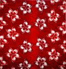 Red Plumeria Traditional Tattoo background Peachskin Fabric