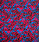 Blue/Red/Pink Polynesian Tribal Triangle formation design Fabric