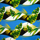 Blue colored Split Leaf & Palm Fabric